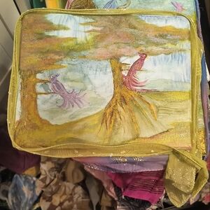 Hand-Painted Bird Scene